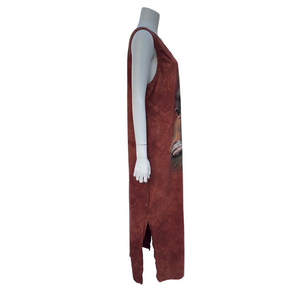 The Mountain Vintage 1998 Baby Gorilla Maxi Dress 2XL Brown Tie Dye Sleeveless - Picture 5 of 9